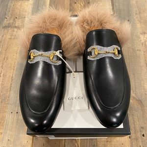 Gucci Princetown Fur-Lined Slide